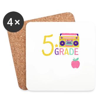 5th Grade Is My Jam Fifth 100 Days Of School Lehre - Untersetzer (4er-Set) - Weiß - Vorne