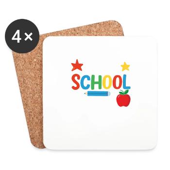Preschool Squad Teacher Student Funny 100th Day of - Coasters (set of 4) - white - Front