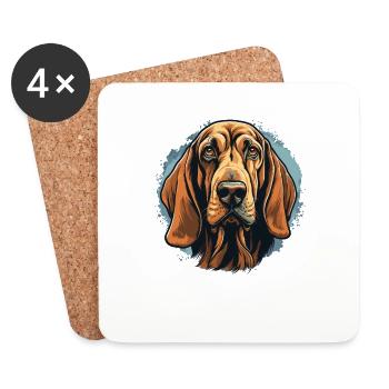 Chien Limier - Dessous de verre (lot de 4) - blanc - Devant