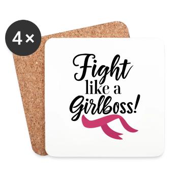 Battez-vous comme une girlboss ! - Dessous de verre (lot de 4) - blanc - Devant