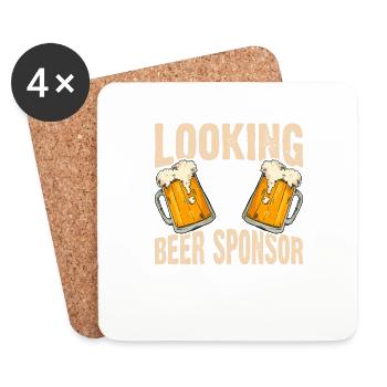 Looking For Beer Sponsor 3 - Coasters (set of 4) - white - Front