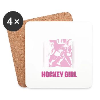 I'm A Field Hockey Girl Hockey Stick Player - Coasters (set of 4) - white - Front