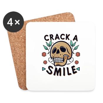 Skulls Crack A Smile Totenkopf Skull - Untersetzer (4er-Set) - Weiß - Vorne