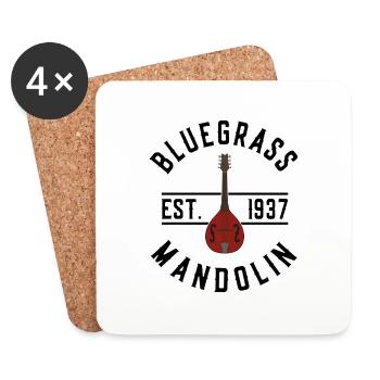Bluegrass Music Bluegrass Mandolin EST 1937 - Coasters (set of 4) - white - Front