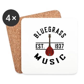 Bluegrass Music Bluegrass Mandolin EST 1937 - Coasters (set of 4) - white - Front