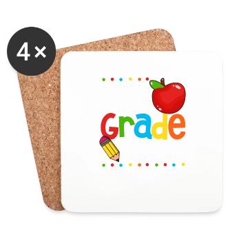 2nd Grade Squad Second Teacher Student 100th Day - Coasters (set of 4) - white - Front