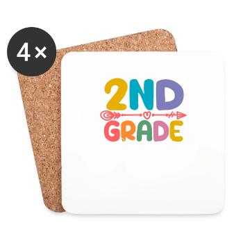 2nd Grade Squad Second Teacher Student 100th Day - Coasters (set of 4) - white - Front