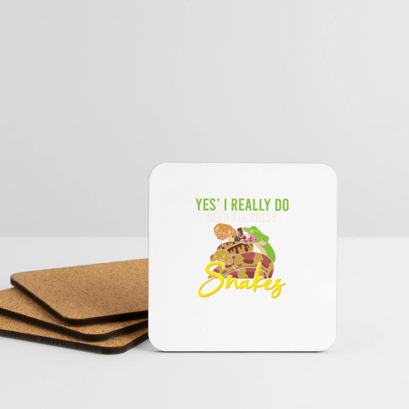Funny Python Snake / Boa Constrictor Coasters (set of 4)