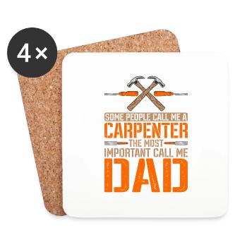 Certaines personnes m’appellent un charpentier 3 - Dessous de verre (lot de 4) - blanc - Devant