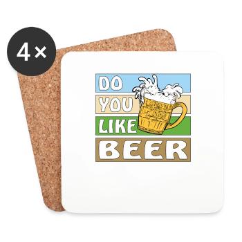 AIMEZ-VOUS LA BIÈRE - Dessous de verre (lot de 4) - blanc - Devant