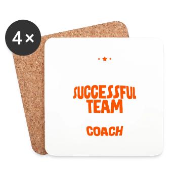 Behind Every Successful Team Is A Great Coach 2 - Coasters (set of 4) - white - Front
