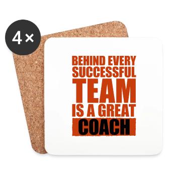 Behind Every Successful Team Is A Great Coach 4 - Coasters (set of 4) - white - Front