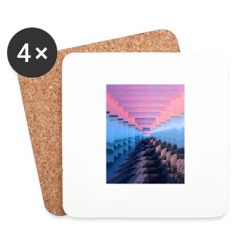 Mist-shrouded landscape - Coasters (set of 4) - white - Front
