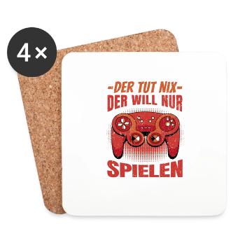 Lustiges Gaming Motiv - Perfektes Geschenk - Untersetzer (4er-Set) - Weiß - Vorne