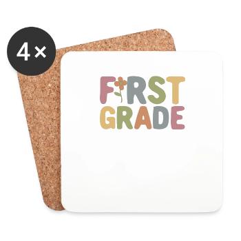 First Grade Vibes 1st Class Team Retro 100th Day - Coasters (set of 4) - white - Front