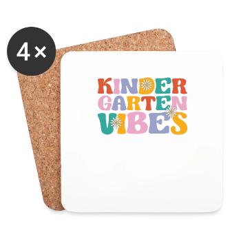 Kindergarten Vibes Kids Crew Retro Premier jour - Dessous de verre (lot de 4) - blanc - Devant
