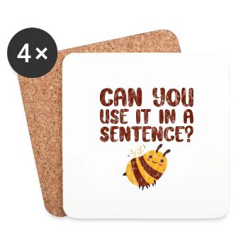 Can You Use It In A Sentence 3 - Coasters (set of 4) - white - Front