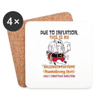 En raison de l’inflation, c’est mon Halloween - Dessous de verre (lot de 4) - blanc - Devant