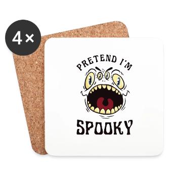 Niedliches grooviges Geister-Halloween-Kostüm, tu so, als wäre ich - Untersetzer (4er-Set) - Weiß - Vorne