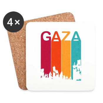 Rétro Gaza est attaquée 2023 - Dessous de verre (lot de 4) - blanc - Devant