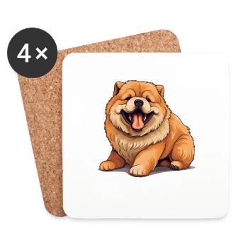 Hund Chow Chow - Untersetzer (4er-Set) - Weiß - Vorne