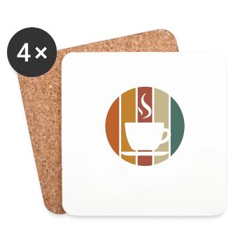 Retro Vintage Sunset Coffee | Coffee Lovers - Coasters (set of 4) - white - Front