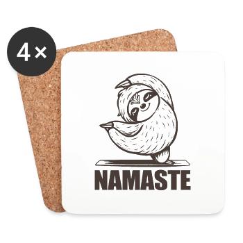 Namaste paresseux - Dessous de verre (lot de 4) - blanc - Devant
