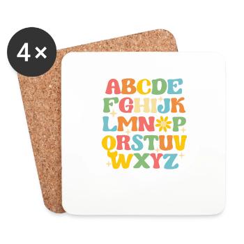 100 Days of School Teacher Funny Kindergarten - Coasters (set of 4) - white - Front