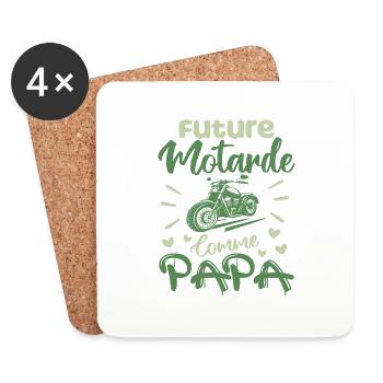 Future Motarde Comme Papa - Dessous de verre (lot de 4) - blanc - Devant