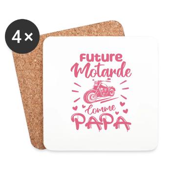 Future Motarde Comme Papa - Dessous de verre (lot de 4) - blanc - Devant