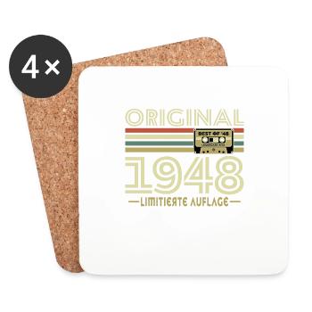 Original 1948 Vintage Birthday Gift - Coasters (set of 4) - white - Front