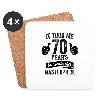 Drôle 70 ans blague 70e anniversaire gag cool jeu de mots - Dessous de verre (lot de 4) - blanc - Devant