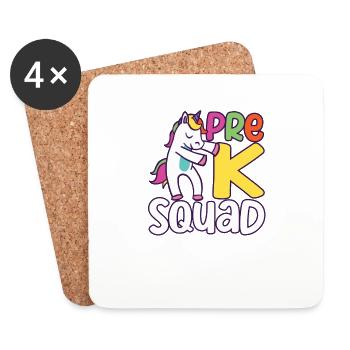 Pre-K Squad Flossing Unicorn 100. Tag der Schule - Untersetzer (4er-Set) - Weiß - Vorne