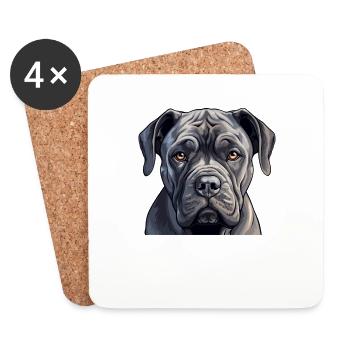 Hund Cane Corso - Untersetzer (4er-Set) - Weiß - Vorne