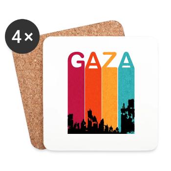 Retro Gaza unter Beschuss 2023 - Untersetzer (4er-Set) - Weiß - Vorne