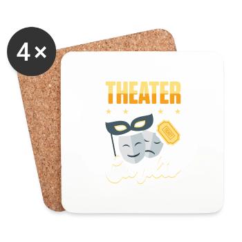Le théâtre c’est mon cardio Acteurs Hommes Femmes - Dessous de verre (lot de 4) - blanc - Devant
