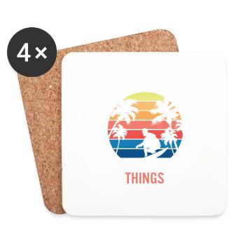 Kite Kiting Surf Kitesurfing Kitesurfing Kitesurf - Coasters (set of 4) - white - Front