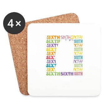 6th Grade Typography Teaching Sixth Grade - Coasters (set of 4) - white - Front