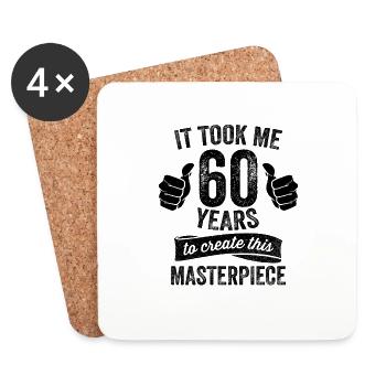 Funny 60 Years Old Joke 60th Birthday Gag Black - Coasters (set of 4) - white - Front