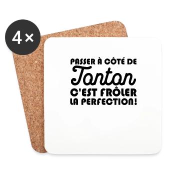 Passer À Côté De Tonton C est Frôler La Perfection - Dessous de verre (lot de 4) - blanc - Devant