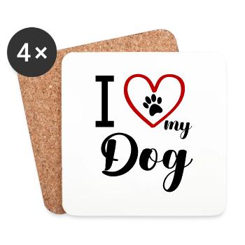 i love my dog - Coasters (set of 4) - white - Front