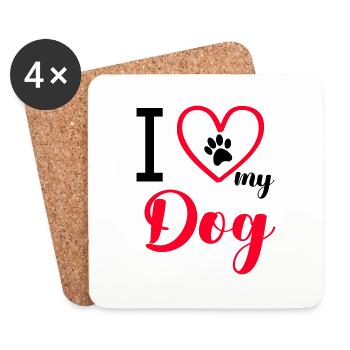 i love my dog - Coasters (set of 4) - white - Front