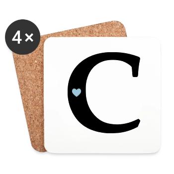 Point c) Point initial - Dessous de verre (lot de 4) - blanc - Devant