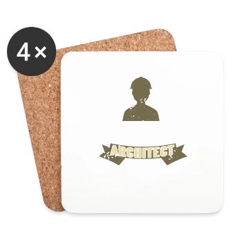 Black Architect Matter Retro Vintage Architecture - Coasters (set of 4) - white - Front