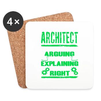 Architekt: Ich streite nicht, ich erkläre es nur - Untersetzer (4er-Set) - Weiß - Vorne