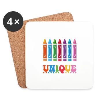 Nous sommes comme une boîte de crayons de couleur Funnier - Dessous de verre (lot de 4) - blanc - Devant