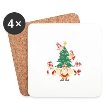Frohe Weihnachten - Untersetzer (4er-Set) - Weiß - Vorne