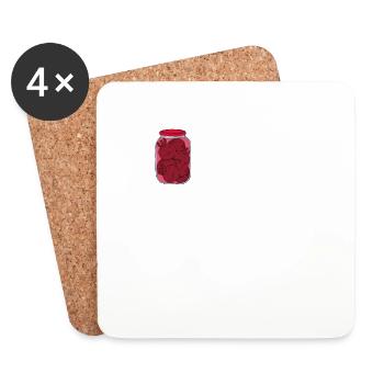 Mise en conserve drôle - Dessous de verre (lot de 4) - blanc - Devant