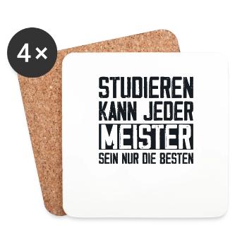 Meister Prüfung Bestanderen Prüfung - Untersetzer (4er-Set) - Weiß - Vorne