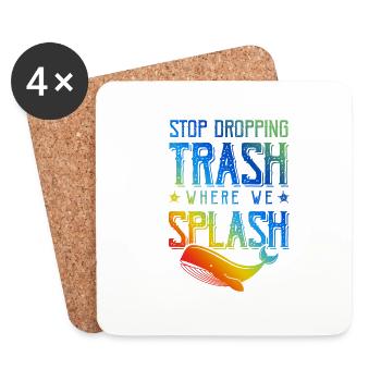 Save the Ocean Environmental Protection - Coasters (set of 4) - white - Front